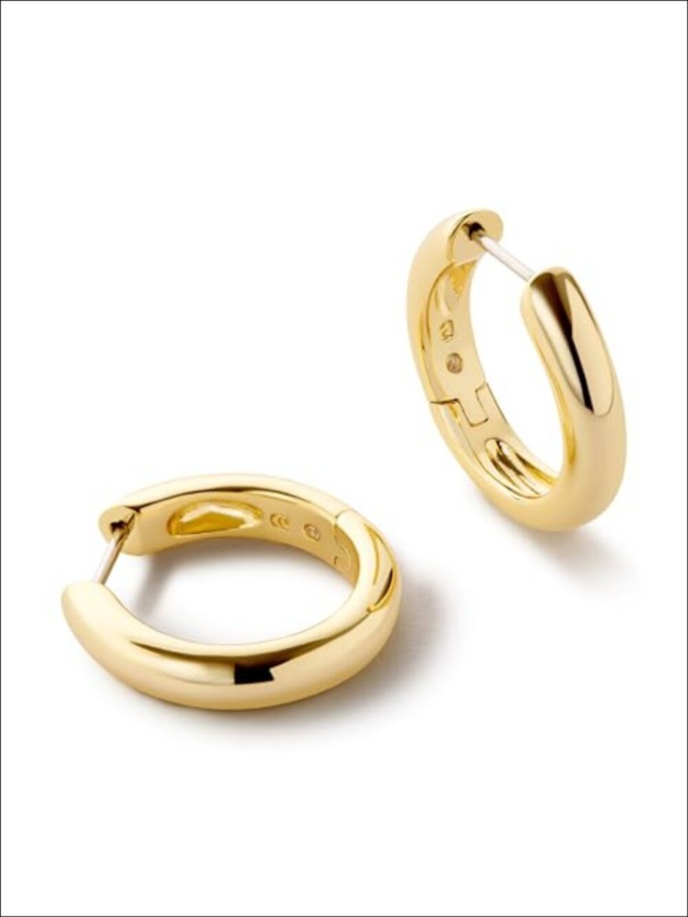 14K Gold Plated Huggie Hoop Earrings Hypoallergenic Water-Resistant